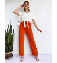Kadın Denim Pantolon Turuncu