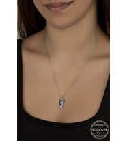 Union Swarovski Crystal Kadın Baget Gümüş Kolye