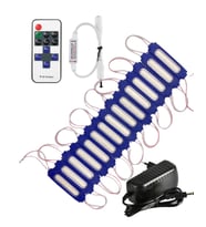 20 Adet 12 Volt 2 Watt Mavi Cob Led Modül 12A Tek Renk RF Dimmer 2A Priz Tipi Adaptör Set