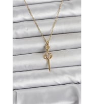 316L Çelik Zincir Gold Renk Kılıç Model Kadın Kolye 5886 - HPSBYI7412-4761