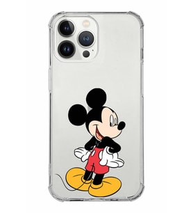 Apple iPhone 13 Pro Uyumlu Köşe Korumalı Antişok  Kapak Mickey Mouse Tasarımlı Şeffaf  Kılıf