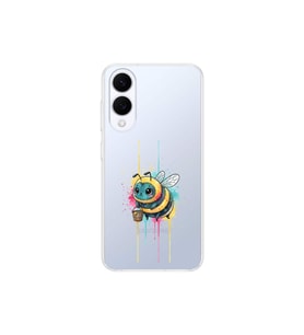 Samsung Galaxy S25 Edge ile uyumlu Splash arı tasarımlı şeffaf silikon kılıf