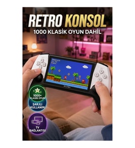 Taşınabilir Retro Oyun Konsolu 1000 Klasik Oyunlu Renkli Ekran El Konsolu