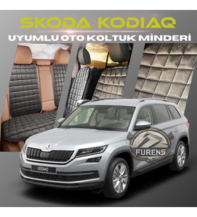 Skoda Kodiaq Antrasit Renk Tay Tüyü Cepli & Terletmez Sırtlı Oto Koltuk Minder Seti - Koltuk Koruma Kılıfı (ÖN & ARKA TAM SET)