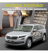 Skoda Kodiaq Antrasit Renk Tay Tüyü Cepli & Terletmez Sırtlı Oto Koltuk Minder Seti - Koltuk Koruma Kılıfı (ÖN & ARKA TAM SET)