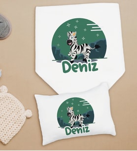 BK Kids Kişiye Özel İsimli Bebek Battaniye ve Yastık Hediye Seti, Yeni Doğan Bebek Hediyesi, Bebek Uyku Seti-26