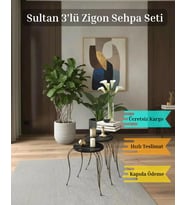 Sultan 3'lü Tel Zigon Sehpa Seti