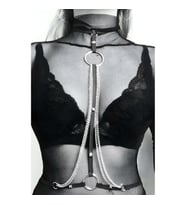 Zincirli Şık Choker (Siyah)