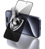 Apple iPhone 17E ile Uyumlu Hayalet Ekran Koruyucu Tam Kaplayan Koruma Cam Rika Privacy Siyah