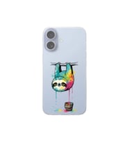 iPhone 17 ile Uyumlu Splash Tembel Hayvan Tasarımlı Şeffaf Silikon Kılıf