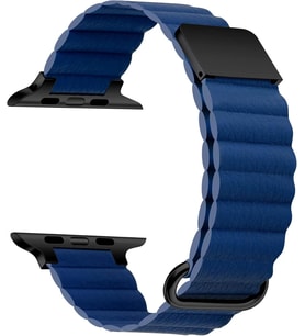 Apple İle Uyumlu Watch Ultra 42/44/49mm KRD-78 PU Deri Kordon Strap Kayış Lacivert