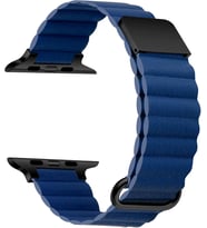 Apple İle Uyumlu Watch Ultra 42/44/49mm KRD-78 PU Deri Kordon Strap Kayış Lacivert