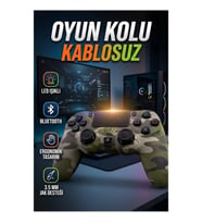 LED Işıklı Kablosuz Oyun Kolu Durum Göstergeli Ergonomik Tasarım