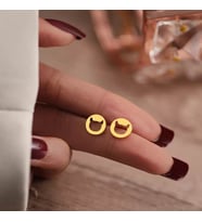 Kişiye Özel 925 Ayar Gümüş Şeytan Tasarım Küpe (Gold)