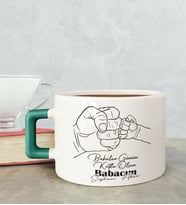 BK Gift Kişiye Özel Babalar Günü Tasarımlı Yeşil Kulplu Çay & Kahve Fincanı-8, Babaya Hediye, Babalar Günü Hediyesi