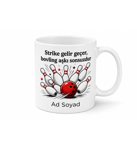 Bovling Severlere Strike Kutlaması Devrilen Labutlar Esprili Kupa Bardak Hediye