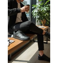 Enoch Erkek Armalı Günlük Spor Ayakkabı - Deri Görünümlü Ofis Sneaker