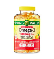 Spring Valley Omega-3 1000 mg Fish Oil 120 Softgel Balık Yağı Takviye Edici Gıda