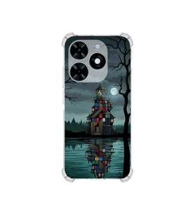 PrintiFy Tecno Spark20c ile Uyumlu Simya Serisi Gölge Ve Cam Tasarımlı Uv Baskılı Köşe Korumalı Antişok Kılıf