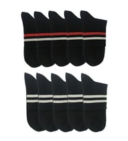 Unisex 10'lu Siyah Kısa Tenis Çorabı