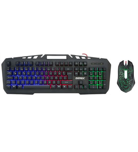 EVEREST KMX-99 Siyah Usb Gökkuşağı Zemin Aydınlatmalı Q Oyuncu Klavye + Mouse Set
