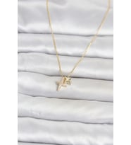 Pirinç Gold Renk Minimal Kutup Yıldızı Model Kadın Kolye TJ-BKO11120