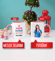 Kadın Doğum Uzmanı Kupa Bardak Pembe Fotoğraflı