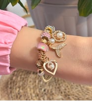 Pandora İnci Ve Kristal Detaylı Çelik Bileklik