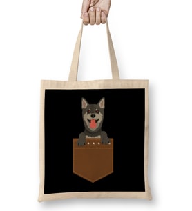 Adorable Puppy Peeking Out Of Your Pocket Dog Bez Çanta Uzun Saplı