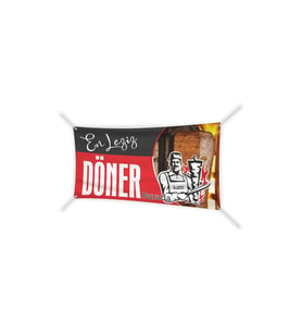 Döner 50x100 Branda Pankart Kırmızı