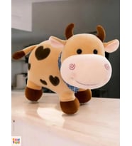 Kalpli Sevimli İnek 30 cm Peluş Uyku Arkadaşı ve Oyuncak Hediyelik