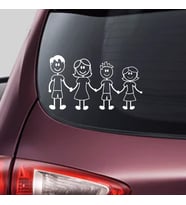 Aile Sticker Anne Baba Kız ve Erkek çocuk Araba Yapıştırma
