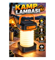 Güneş Enerjili LED Kamp Lambası Katlanabilir Tasarım USB Şarjlı Dokunmatik Sensörlü