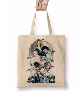 Bts Moon Bangtan Bez Çanta Uzun Saplı
