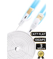 MN6 M112GM 3 Metre Cat7 Kablo Flat/10GBPS-600MHZ-RoHs Sertifikalı/Cat7 Ethernet Kablosu