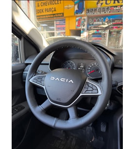 Dikmeli Direksiyon Kılıfı Dacia Uyumlu Jogger Soft Siyah (38×10Cm)
