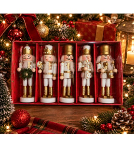 Kurşun Asker Ahşap Dekoratif Eşya (5’li Set-12.5/13cm)