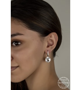 Union Swarovski Crystal Kadın Beyaz Sallantılı Gümüş Küpe