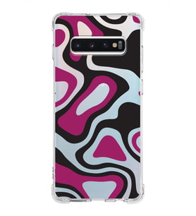Samsung Galaxy S10 Plus  Köşe Korumalı Antişok Kapak Renkli Desen Tasarımlı Şeffaf Silikon Kılıf