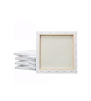 Tuval 10x10 Astarlı Kare Mini Tuval 8 Adet Resim Tuvali 10*10 Tual Akrilik Boya Yağlı Boya İçin İdeal (Beyaz)