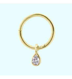 Altın Halka Piercing Damla 14 Ayar