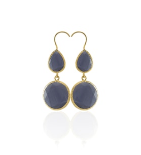Kadir Jewellery 22 Ayar Altın Kaplama Kadın Taşlı Küpe -El İşçiliği Ve Hipoalerjenik Küpe