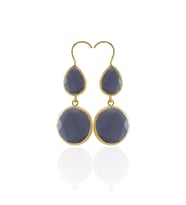 Kadir Jewellery 22 Ayar Altın Kaplama Kadın Taşlı Küpe -El İşçiliği Ve Hipoalerjenik Küpe