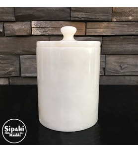 Sipahi Marble Beyaz Mermer Çöp Kovası