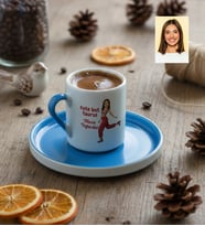 Kişiye Özel Karikatürlü Cute But Taurus Boğa Burcu Türk Kahvesi Fincanı Doğum Günü Hediyesi