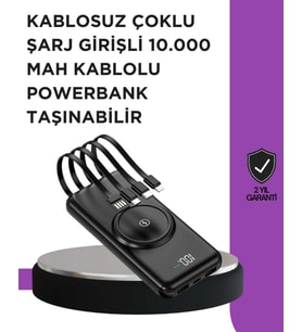 Çoklu Cihaz Uyumu ile Kablolu ve Kablosuz Şarj – Pratik Powerbank