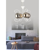 Kelebek Beyaz 4'lü Füme Glop Camlı  Modern Lüks Avize