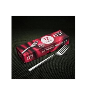 Avcı ST101 Star Yemek Çatalı 3mm 12 Li (Gümüş)