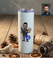 Kişiye Özel Karikatürlü Özel Güvenlik Pipetli Matara Doğum Günü Hediyesi