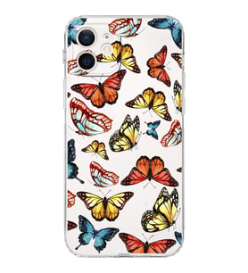 PrintiFy iPhone 12 ile Uyumlu Water Color 2  Kamera Korumalı Şeffaf  Kılıf
